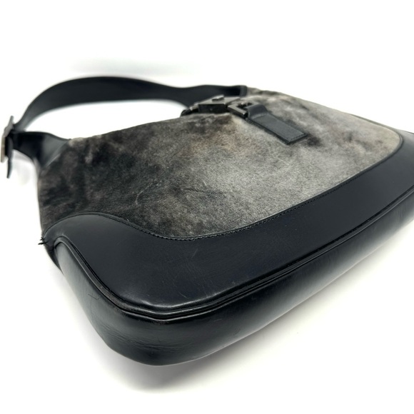 Tom Ford 1999 Gucci Vintage Jackie Bag – Gray Velvet Shoulder Bag, - Picture 6 of 15